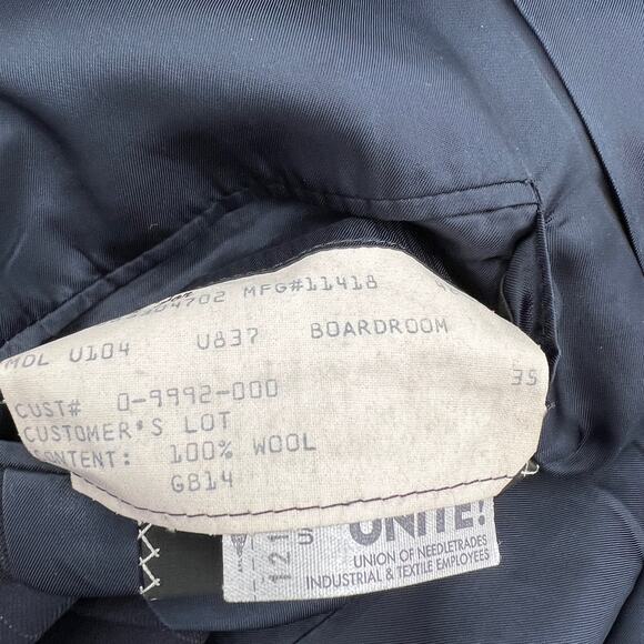 Hickey Freeman Loro Piano Wool Boardroom Blazer Navy Pinstripe - Picture 6 of 8